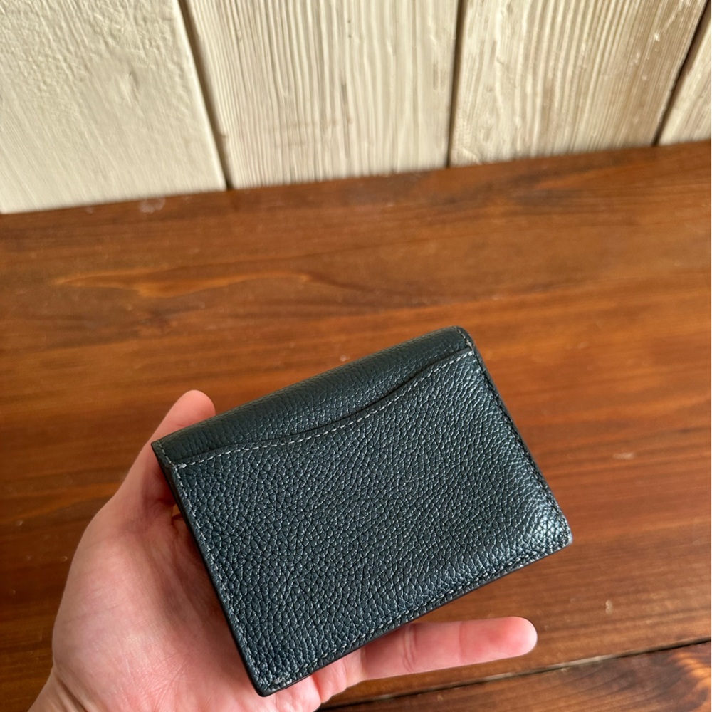 Coach 89311 Small Snap Wallet With Colorblock Interior Pine Green - Picture 2 of 8